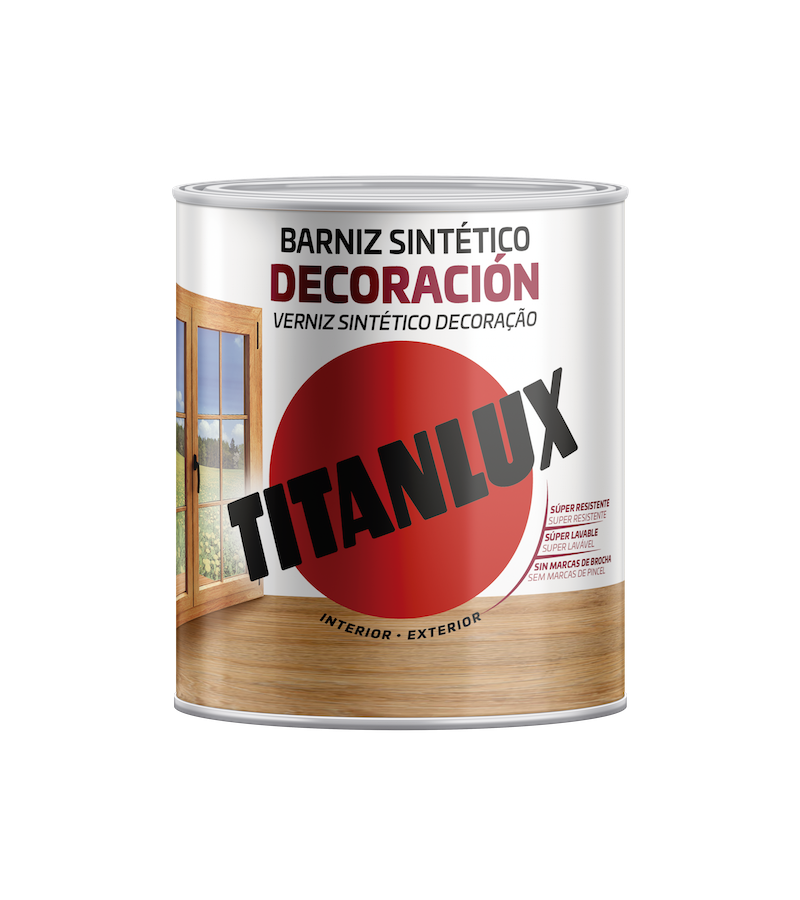 Foto de BARNIZ SINTETICO DECORACION BRILLANTE NOGAL 0.750 TITAN  
