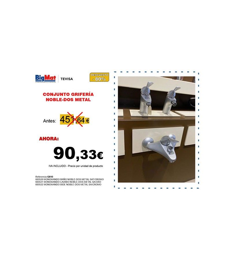 Foto de CONJUNTO MONOMANDO NOBLE-DOS METAL SAT/CROMO 