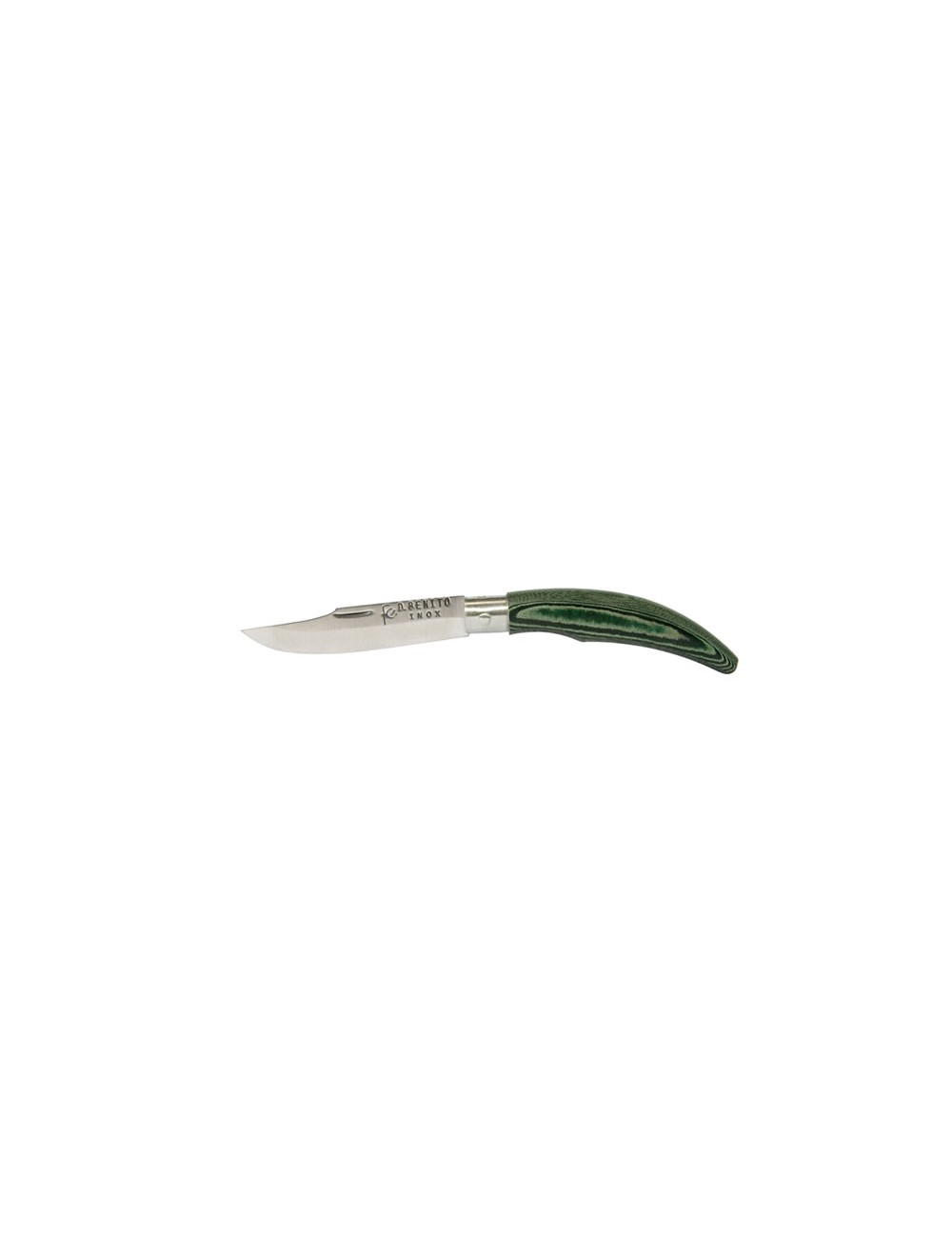 Foto de NAVAJA MICARTA PUNTA 90mm INOX MANGO MADERA VERDE 