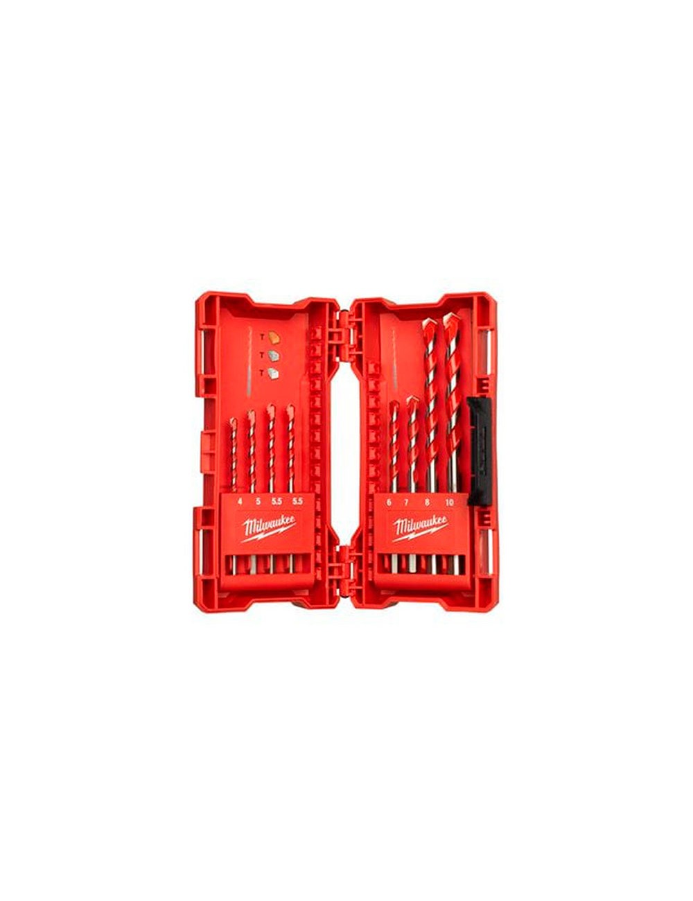 Foto de ESTUCHE PLASTICO BROCAS HORMIGON SUPER 8 PIEZAS 4-10mm MILWAUKEE 