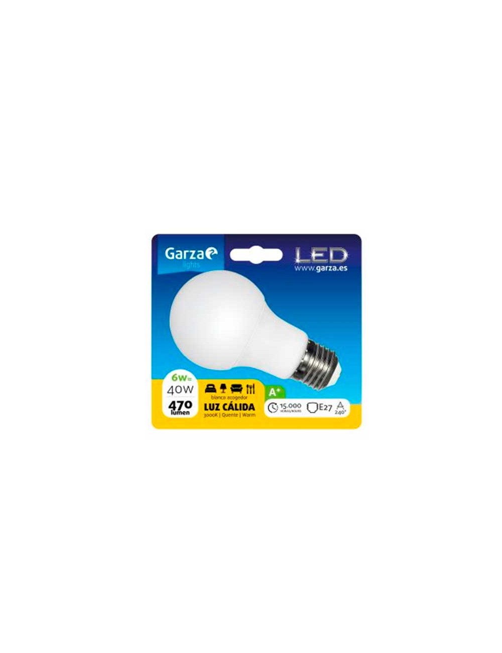 Foto de BOMBILLA LED STANDARD E27 5,5W 470LM 3000K GARZA 