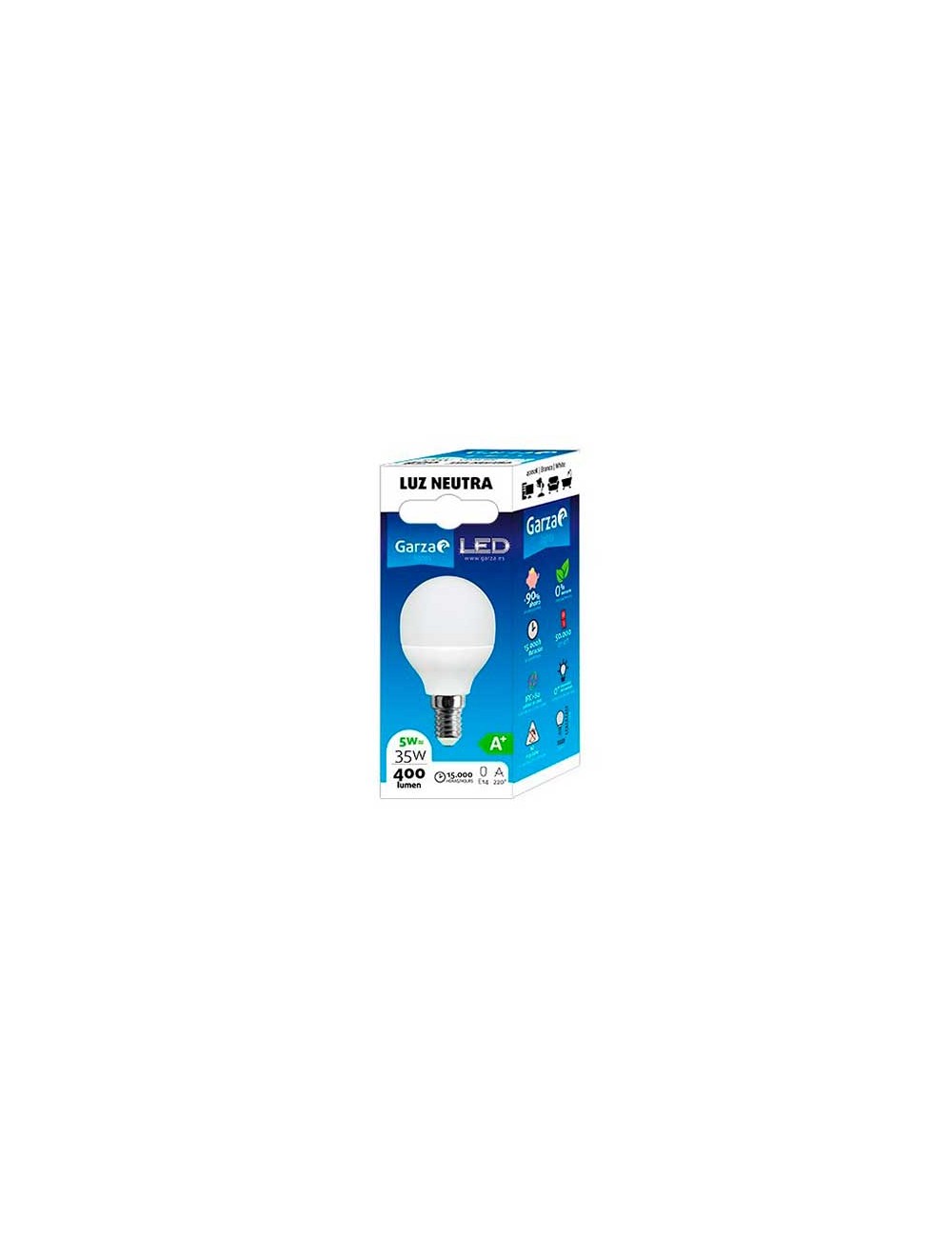 Foto de BOMBILLA LED ESFERICA E14 4,2W 470LM 4000K GARZA 