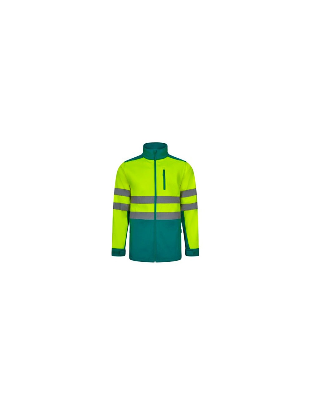 Foto de CHAQUETA SOFT SHELL ALTA VISIBILIDAD AMARILLO FLUOR/AZUL MARINO T-L 