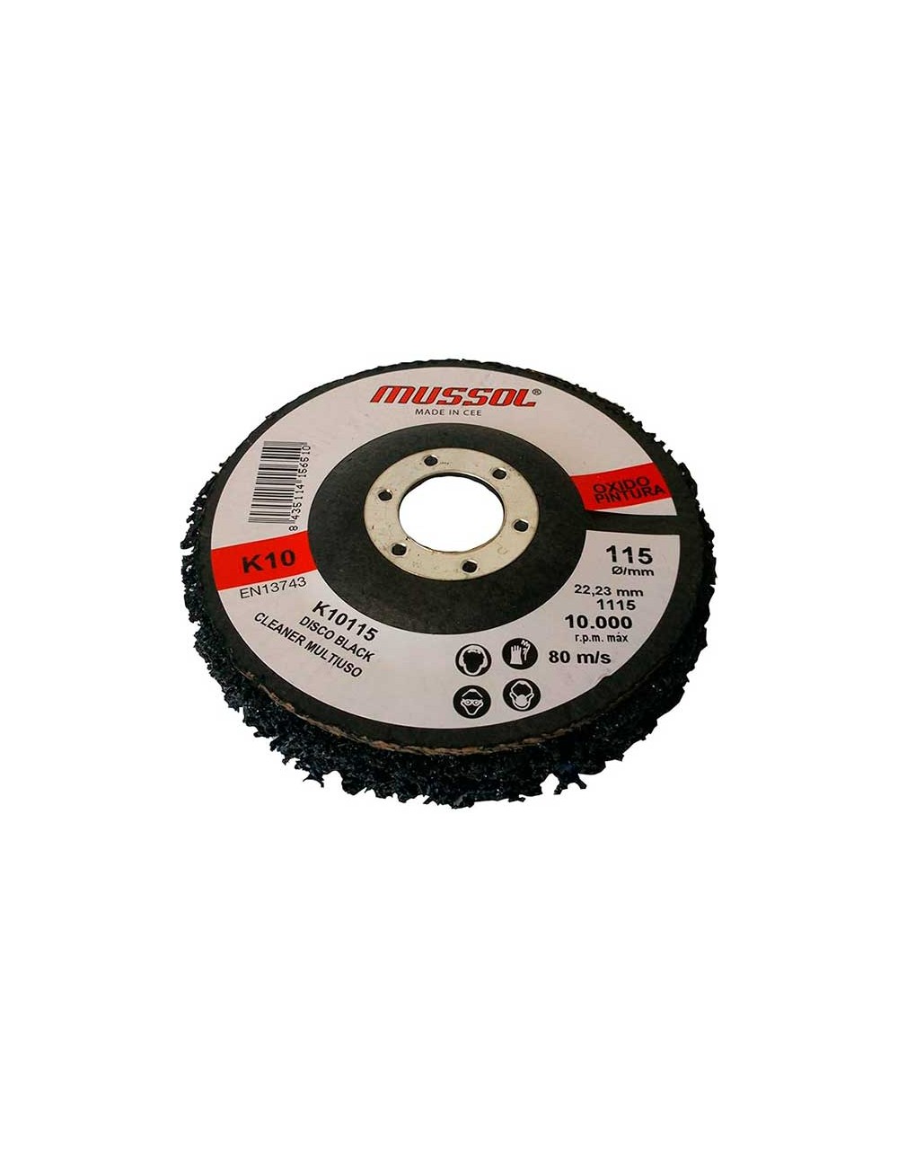 Foto de DISCO LIMPIEZA Y PULIDOS MULTIUSOS BLACK CLEANER K10 115mm MUSSOL 