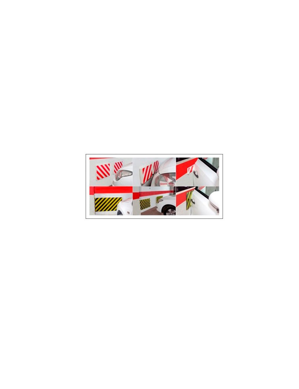 Foto de BLIS PROTECTOR ANTIGOLPES PLANO ADHESIVA 400X80X15mm BLANCO/ROJO 