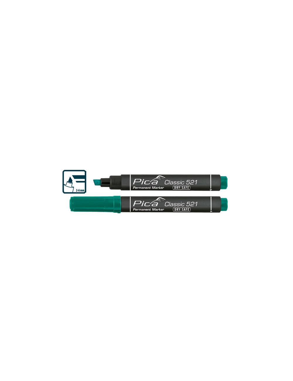 Foto de ROTULADOR PERMANENTE PUNTA CINCEL 6mm NEGRO CLASSIC 521 PICA 