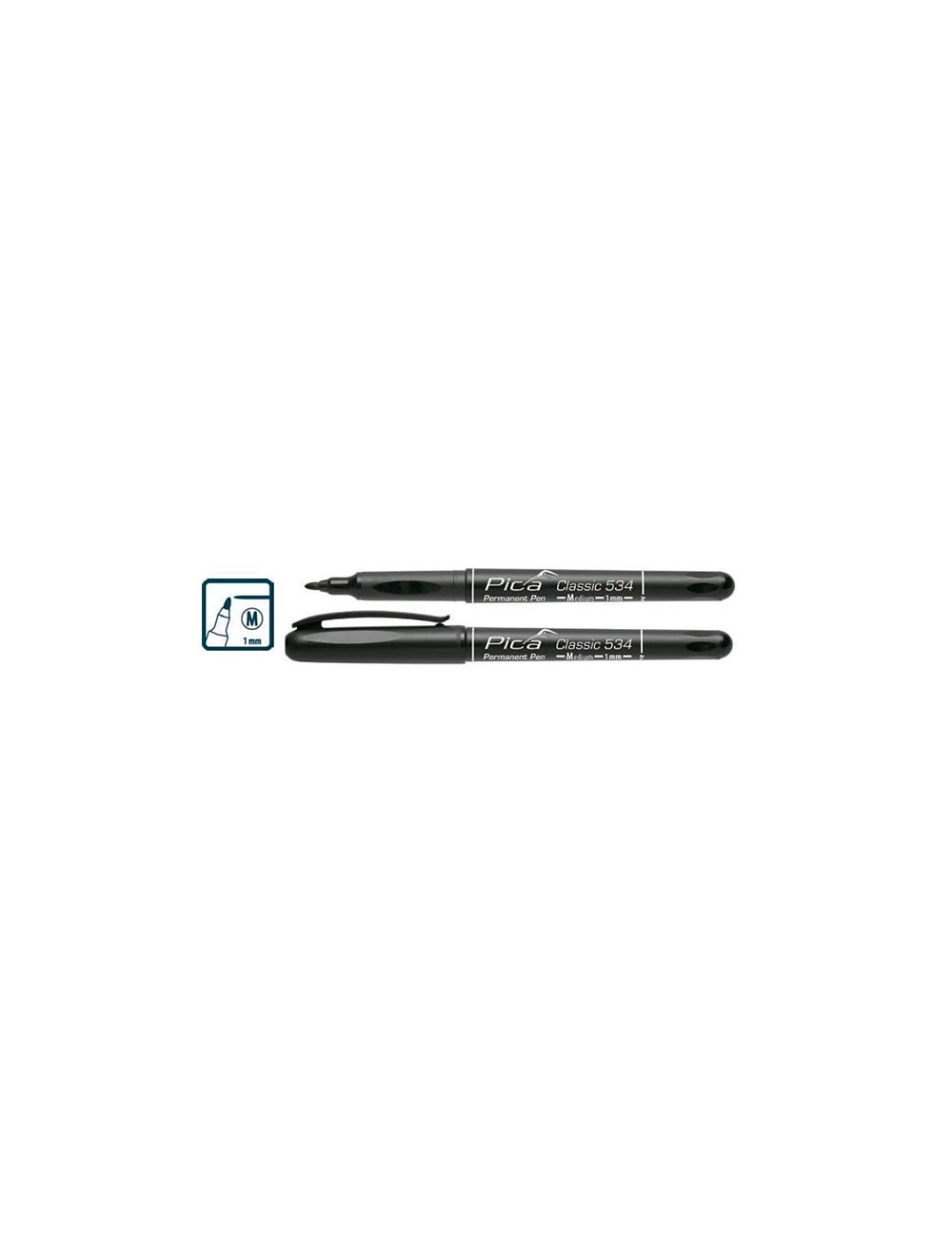 Foto de ROTULADOR PERMANENTE PUNTA BALA MEDIA 1mm NEGRO CLASSIC 534 PICA 