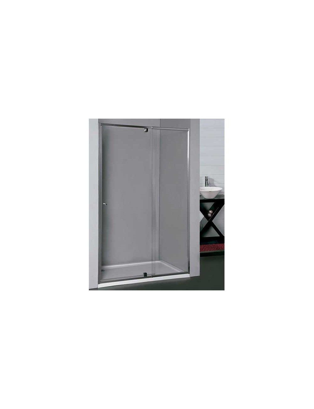 Foto de AURA MAMPARA DUCHA 120X195 FIJO+PIVOTANTE CROMO SERIG. EC 