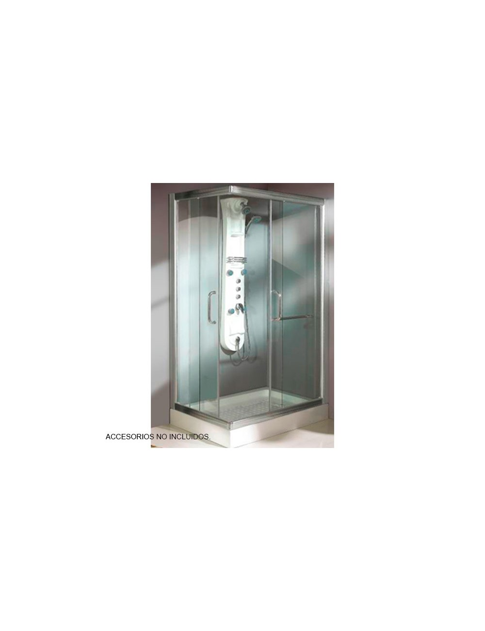 Foto de DIANA MAMPARA RECTANGULAR DUCHA 80X140X185 PLATA CRISTAL TLD dc 