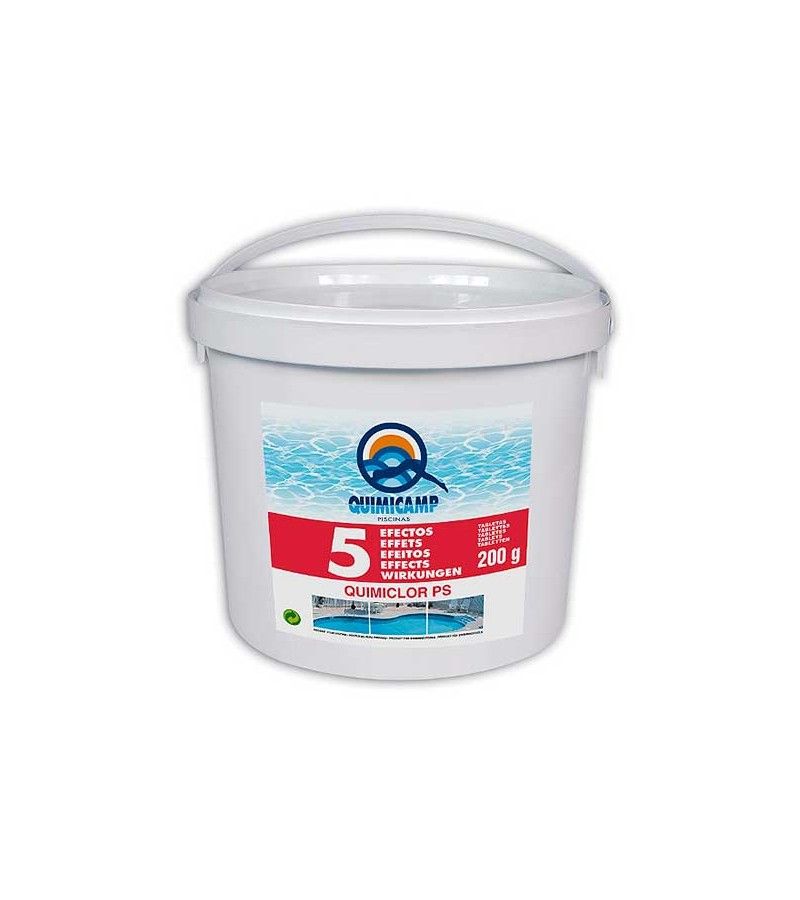 Foto de QUIMICLOR TABLETA 250gr 5 EFECTOS 5kg QIMICAMP 