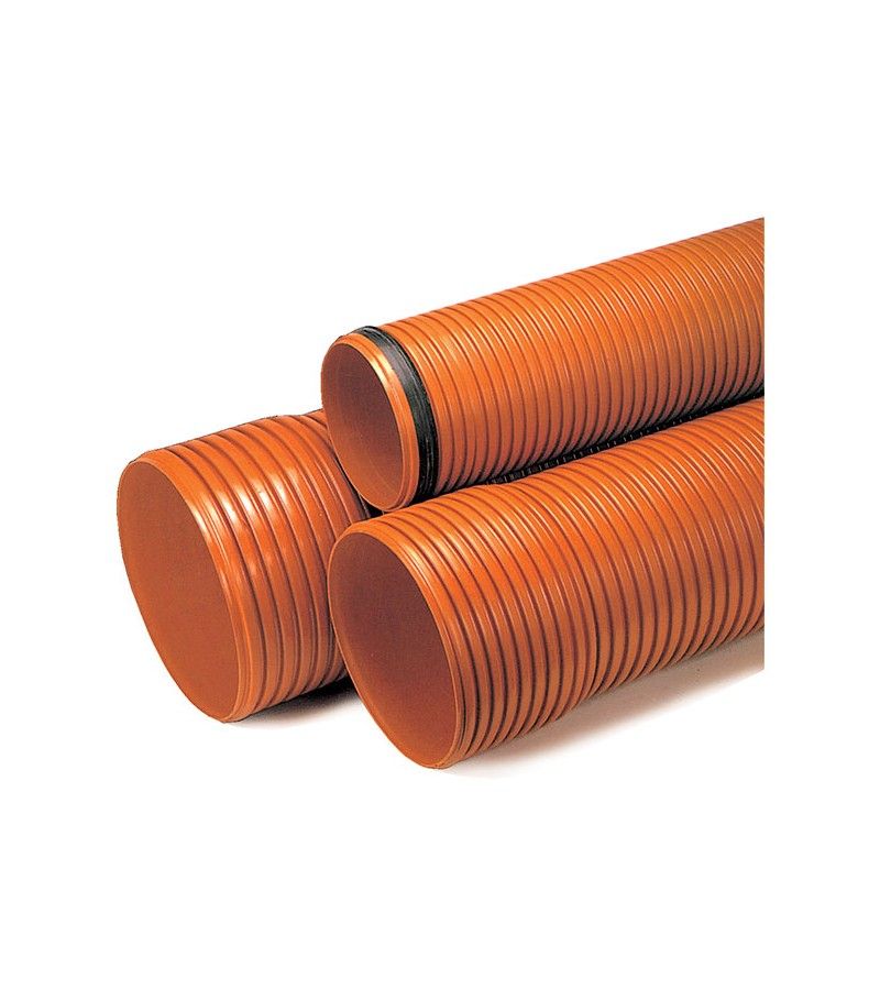Foto de TUBO SANEAMIENTO CORRUGADO TEJA 315X6,20m SN8 