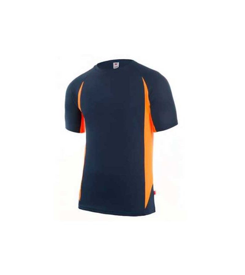 Foto de CAMISETA TECNICA BICOLOR M/CORTA AZUL MAR./NARANJA 