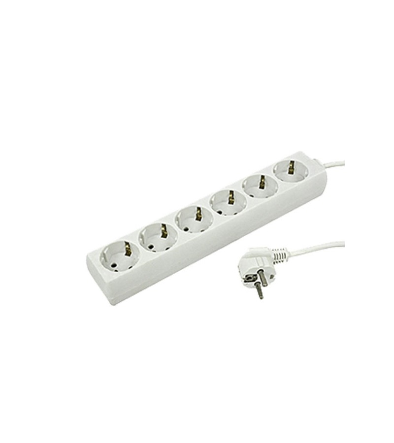 Foto de BASE MULTIPLE 6 TOMAS EXTRAPOWER ALUMINIO CABLE 3X1.5 1,5MT + INTERRUPTOR SIMON 