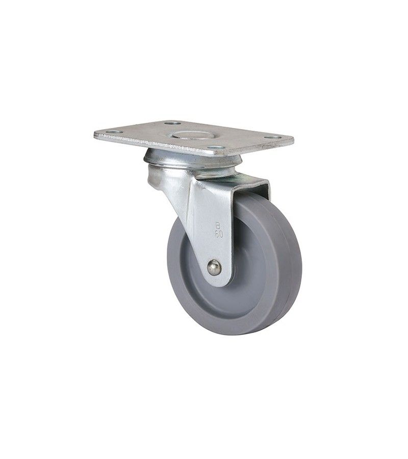 Foto de RUEDA GIRATORIA CON PLACA 10BLSR60-BP PLASTICO GRIS 