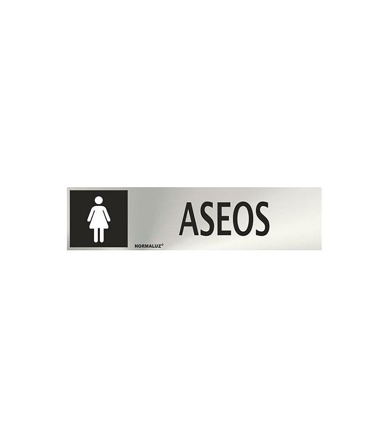 Foto de BLIS SEÑAL "ASEOS MUJERES " ADHESIVA 200X50 INOX 