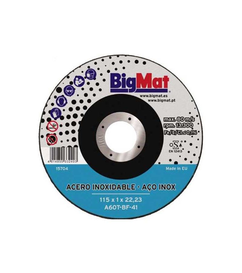 Foto de DISCO CORTE METAL INOXIDABLE 115X1 A660R BIGMAT 