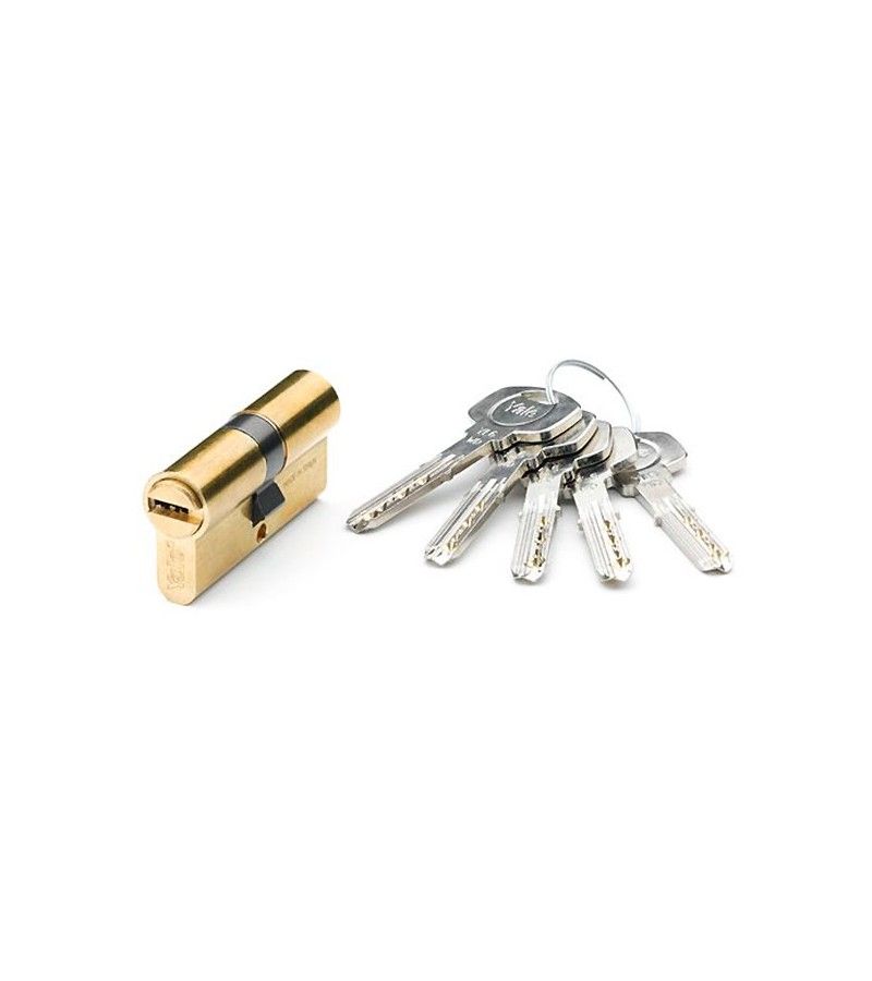 Foto de CILINDRO SEGURIDAD ANTI BUMP 60mm 30X30 LEVA 15 LATON YALE 