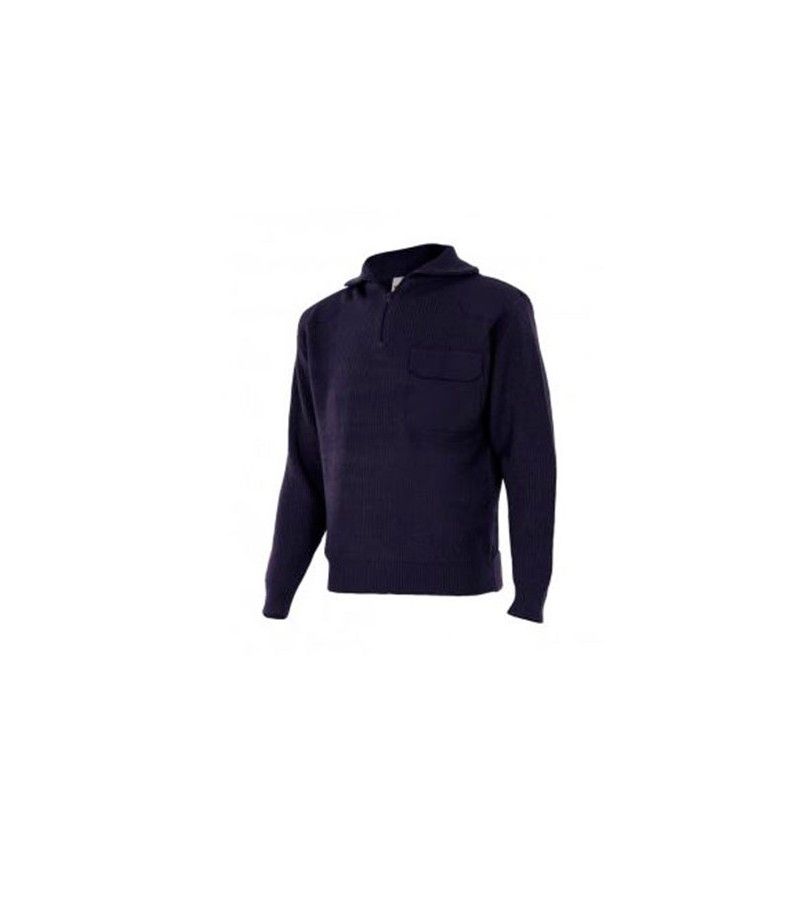 Foto de JERSEY PUNTO GRUESO CUELLO ALTO C/CREMALLERA AZUL 