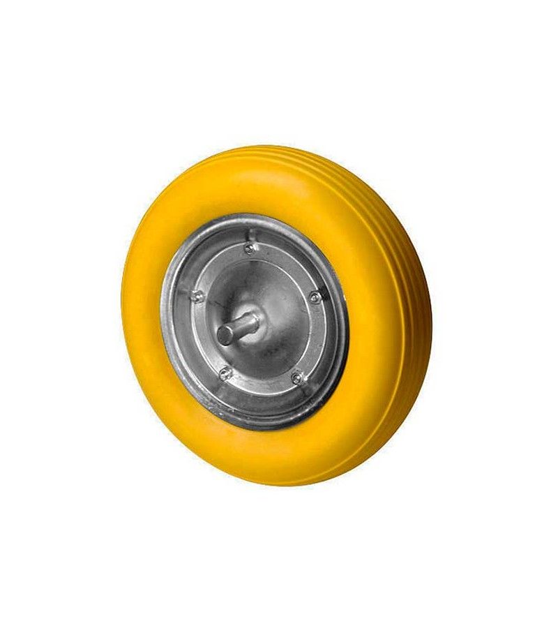 Foto de RUEDA CARRETILLA MACIZA CAUCHO NARANJA 