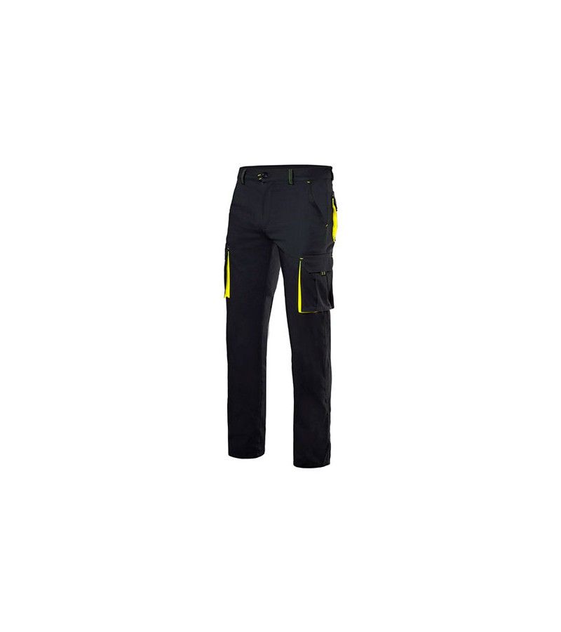 Foto de PANTALON MULTIBOL.STRETCH GOMA NEGRO/AMARILLO FLUO T-42 