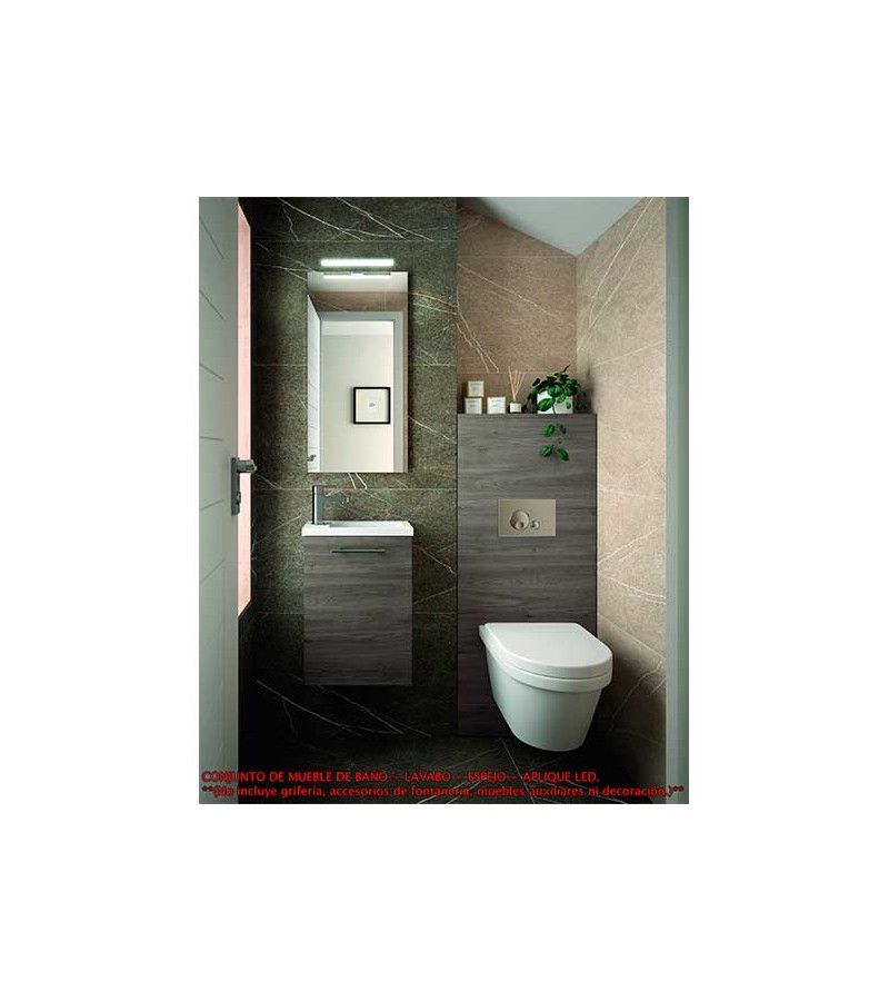 Foto de CONJ. MUEBLE BAÑO SUSP. MINI 40 ROBLE ETERNITY 