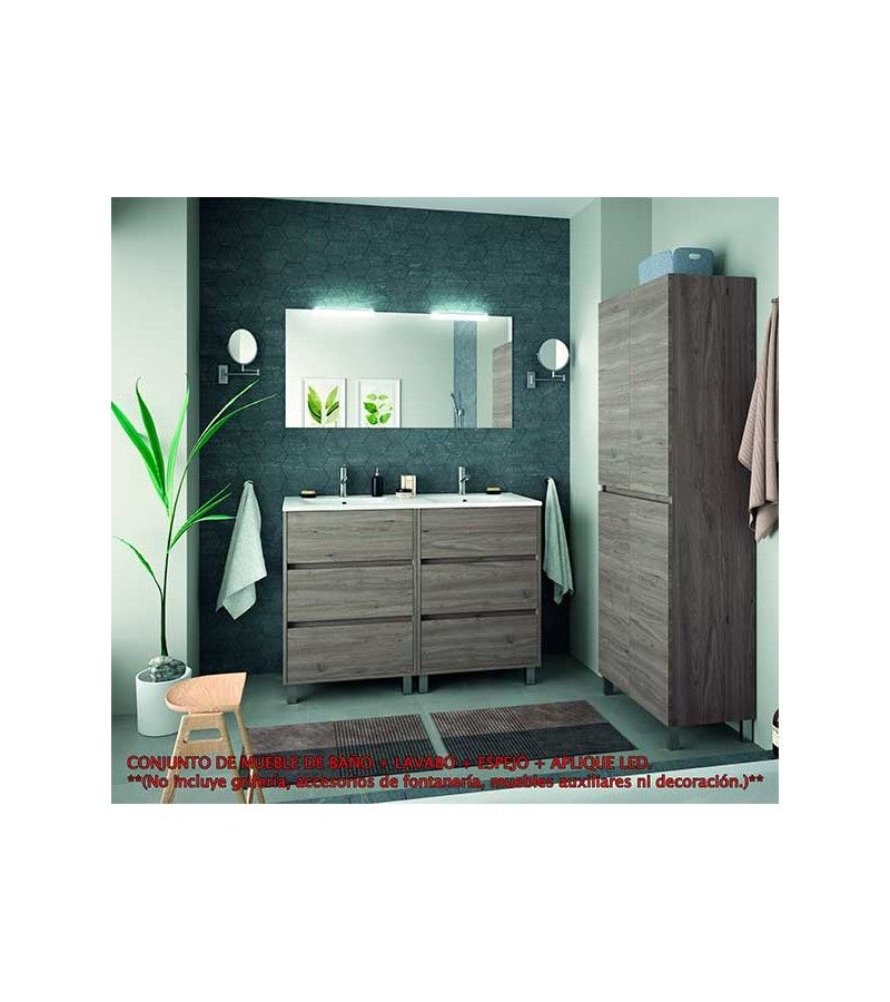 Foto de CONJ. MUEBLE BAÑO ARENAS 120 6/CAJ. ROBLE ETERNITY 