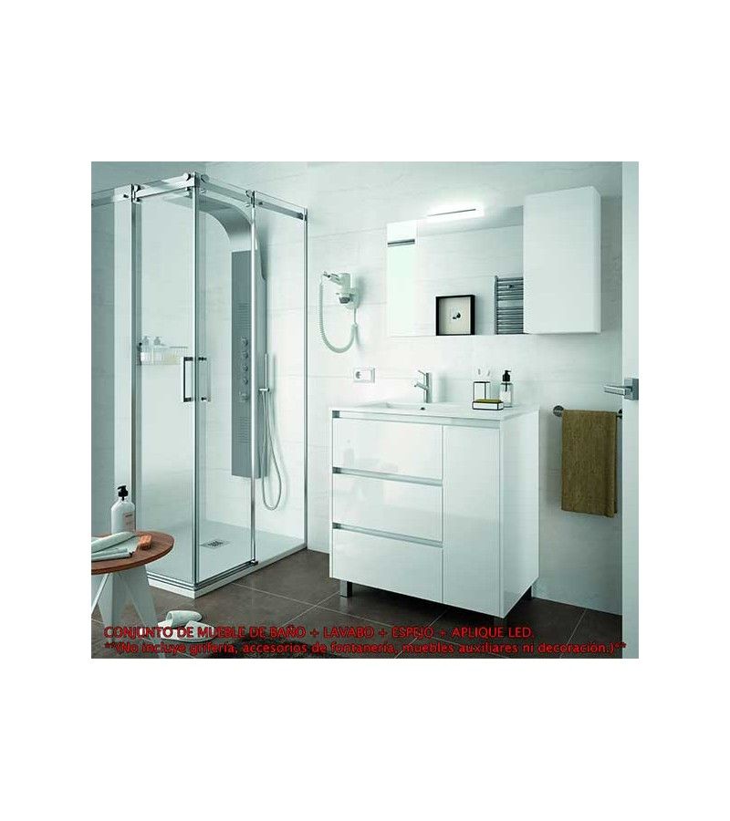 Foto de CONJ. MUEBLE BAÑO ARENAS 85.5 SEN/DCHA. BLANCO LACADO ALT 