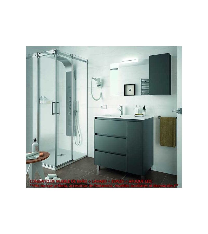Foto de CONJ. MUEBLE BAÑO ARENAS 85.5 SEN/DCHA. GRIS MATE 