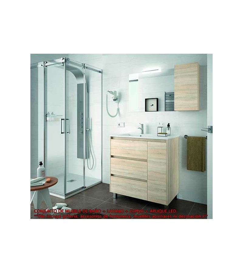 Foto de CONJ. MUEBLE BAÑO ARENAS 85.5 SEN/DCHA. ROBLE CALEDONIA 