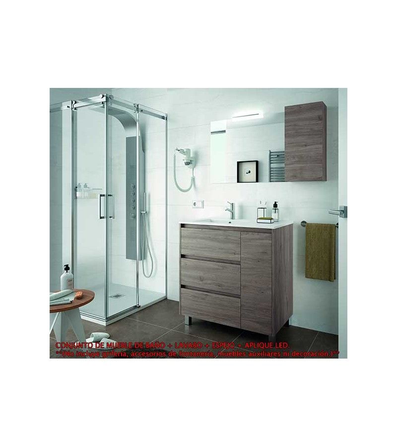 Foto de CONJ. MUEBLE BAÑO ARENAS 85.5 SEN/DCHA. ROBLE ETERNITY 
