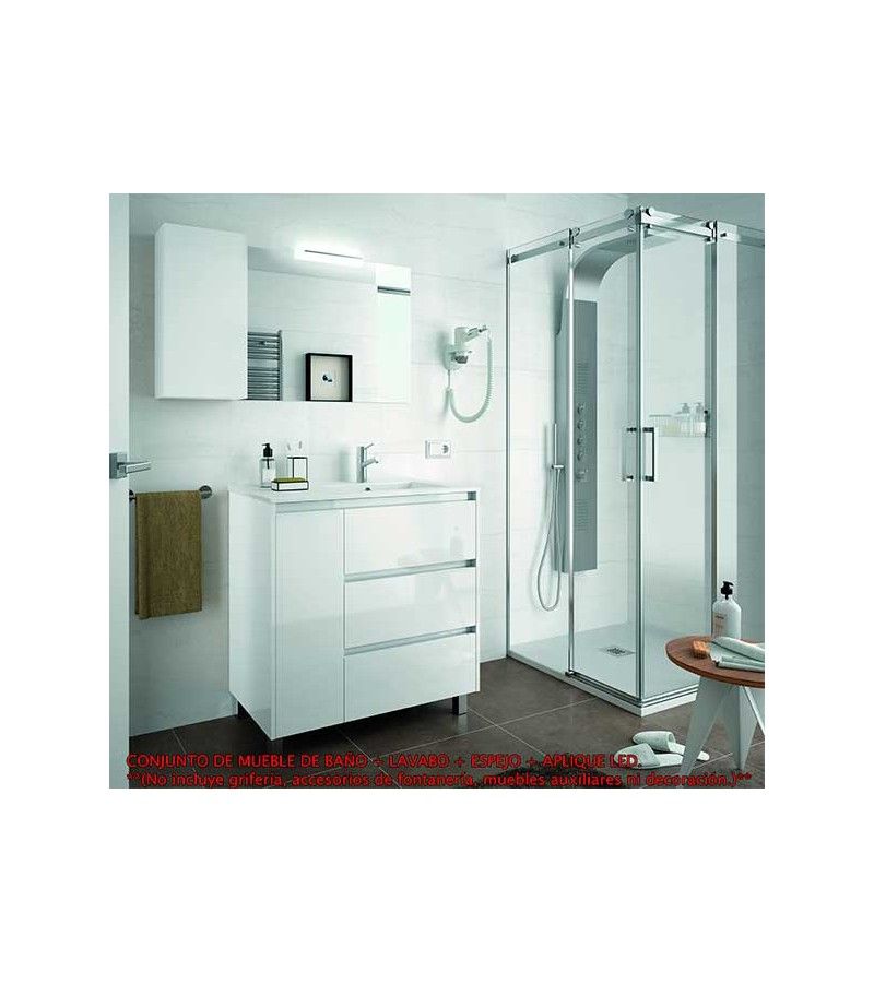 Foto de CONJ. MUEBLE BAÑO ARENAS 85.5 SEN/IZDA. LACADO BLANCO ALT 