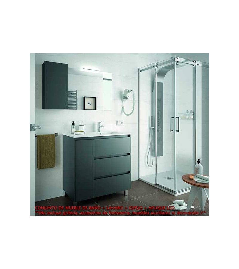 Foto de CONJ. MUEBLE BAÑO ARENAS 85.5 SEN/IZDA. GRIS MATE 