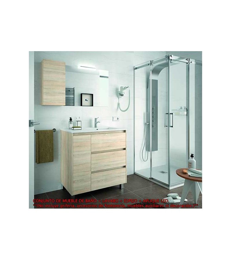 Foto de CONJ. MUEBLE BAÑO ARENAS 85.5 SEN/IZDA. ROBLE CALEDONIA 