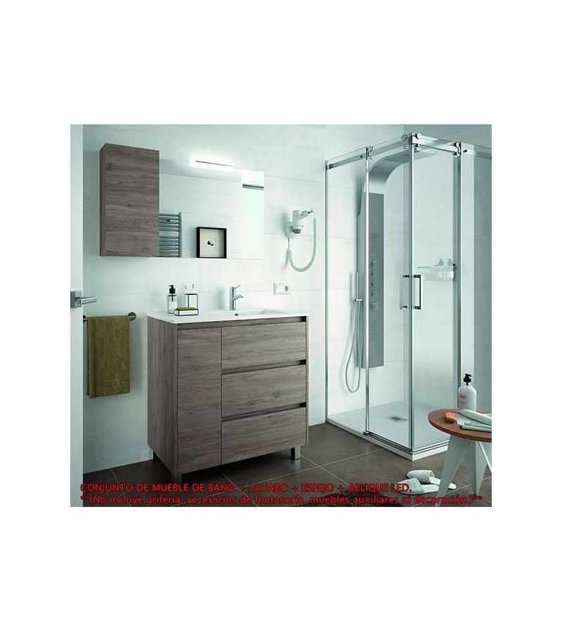 Foto de CONJ. MUEBLE BAÑO ARENAS 85.5 SEN/IZDA. ROBLE ETERNITY 