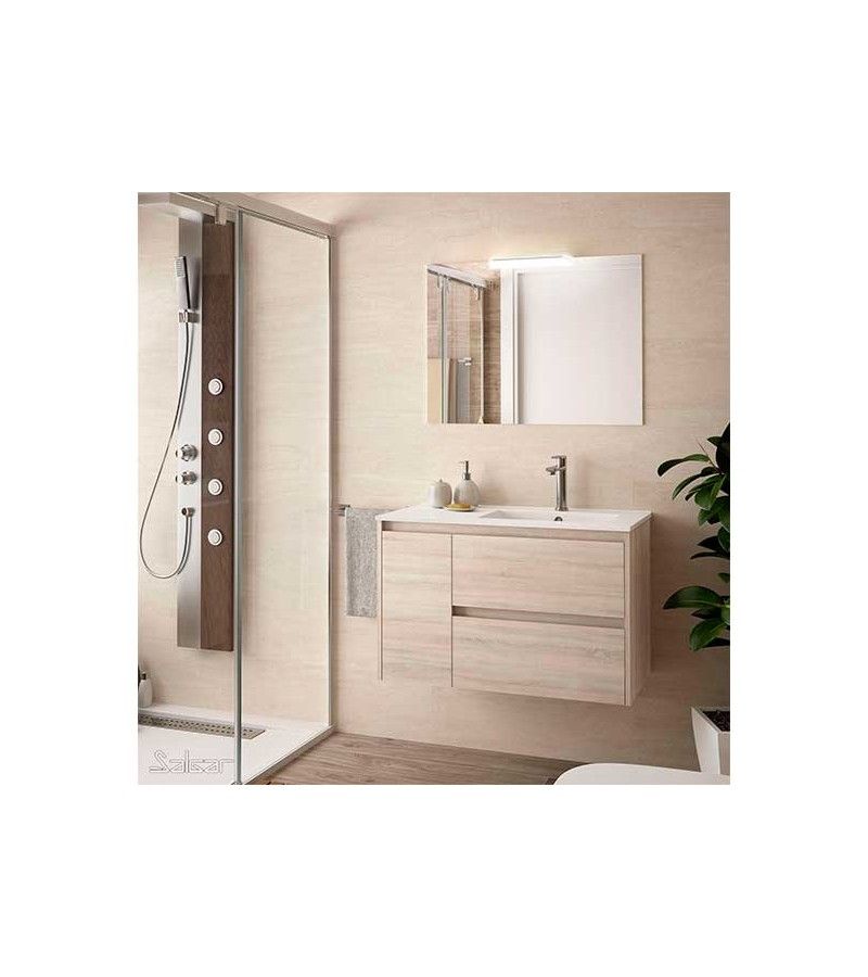 Foto de CONJ. MUEBLE BAÑO SUSP. NEJAR 85.5 SEN/IZDA. ROBLE CALEDONIA 