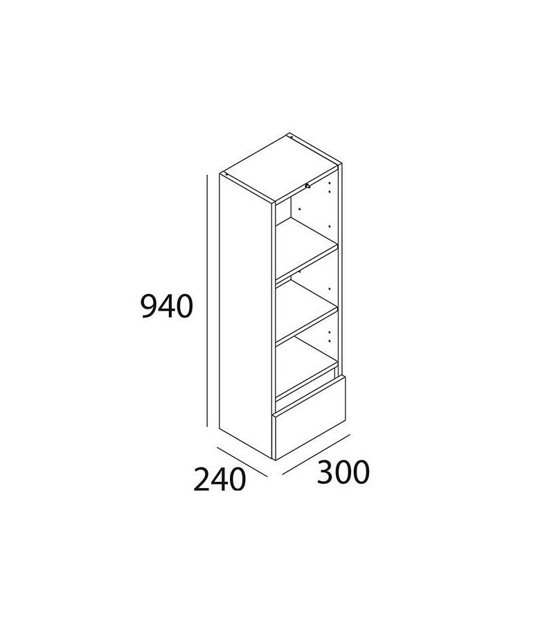 Foto de AUXILIAR COLGAR INFINITE 30X84X24 1 PTA. BLANCO LACADO BRILLO 