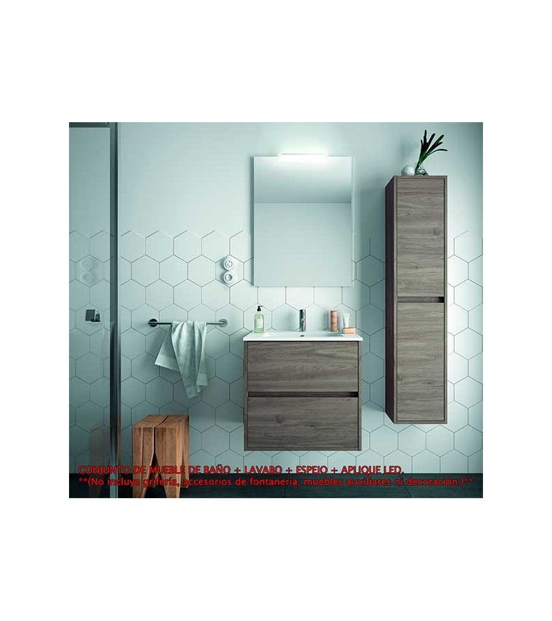 Foto de CONJ. MUEBLE BAÑO SUSP. NEJAR 60 2/CAJ. ROBLE ETERNITY 