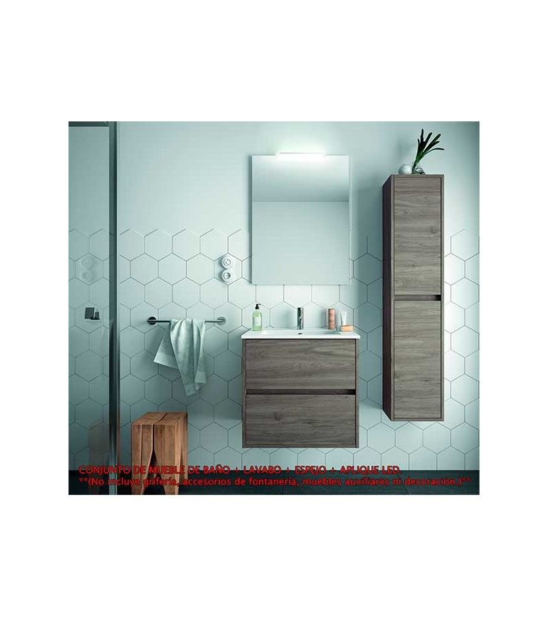 Foto de CONJ. MUEBLE BAÑO SUSP. NEJAR 70 2/CAJ. ROBLE ETERNITY 
