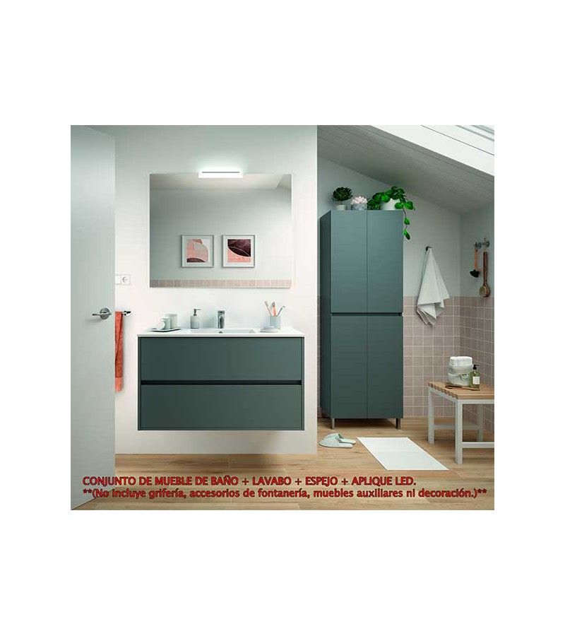 Foto de CONJ. MUEBLE BAÑO SUSP. NEJAR 100 2/CAJ. GRIS MATE 