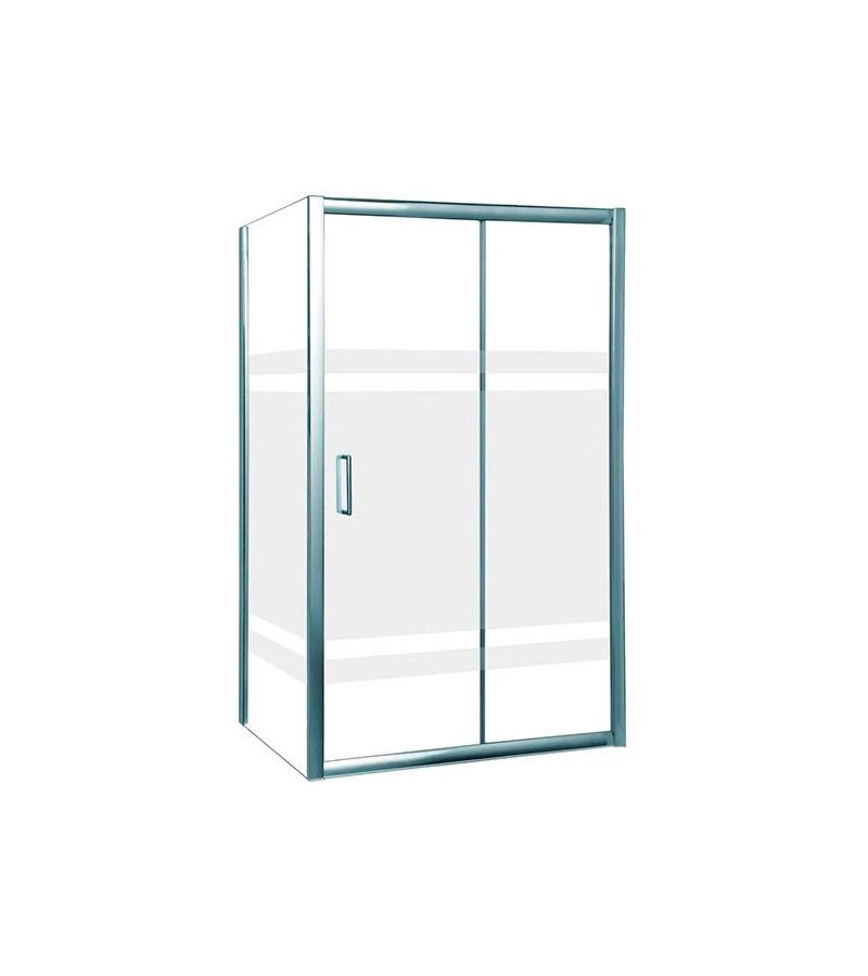 Foto de MAMPARA DUCHA MODULAR RECTANGULAR CON LATERAL FIJO - 70x140 cm - SERIGRAFIADA 