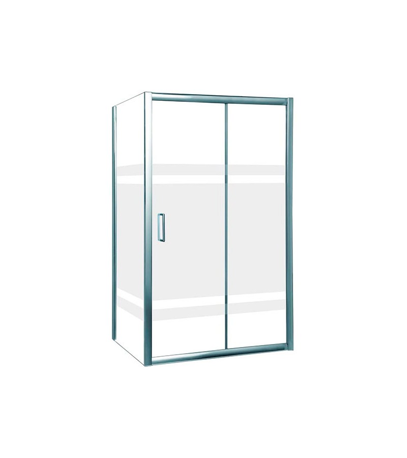 Foto de MAMPARA DUCHA MODULAR RECTANGULAR CON LATERAL FIJO - 90x180 cm - SERIGRAFIADO 