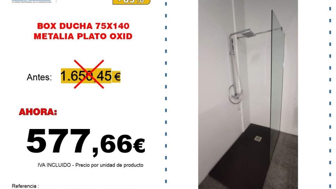 BOX DUCHA 75X140 METALIA PLATO OXID