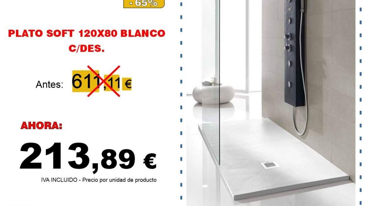 PLATO SOFT 120X80 BLANCO C/DES.