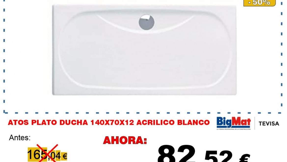 ATOS PLATO DUCHA 140X70X12 ACRILICO BLANCO dc