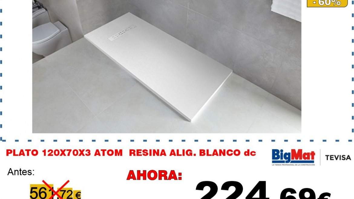 PLATO 120X70X3 ATOM  RESINA ALIG. BLANCO