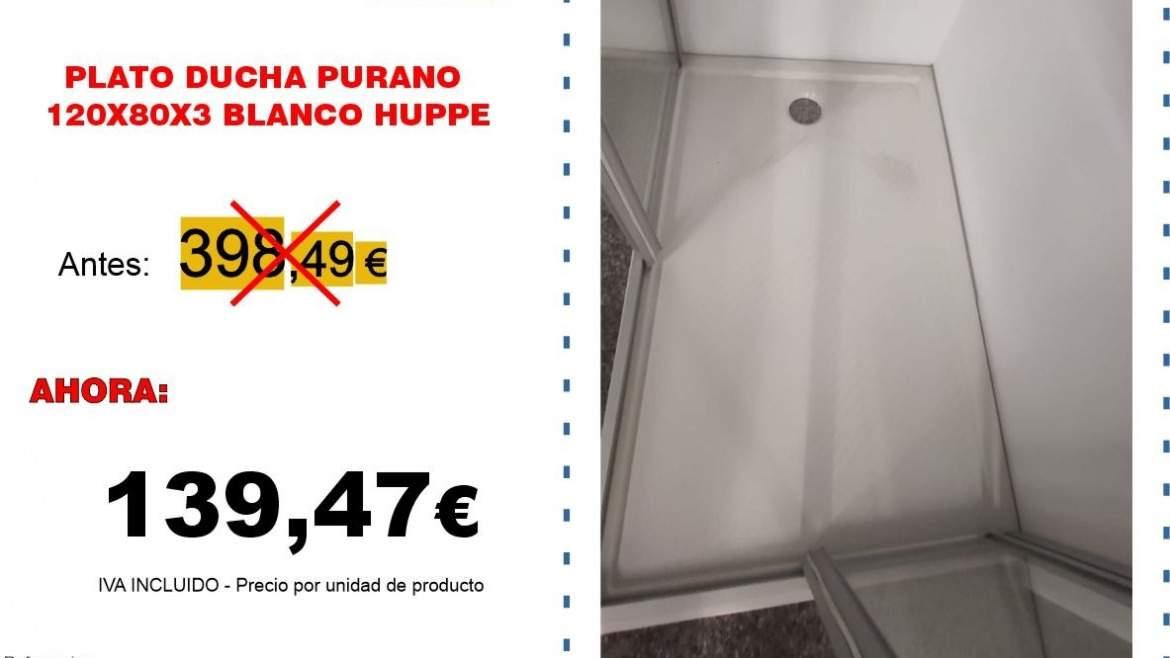PLATO DUCHA 120X80X3 PURANO BLANCO HUPPE