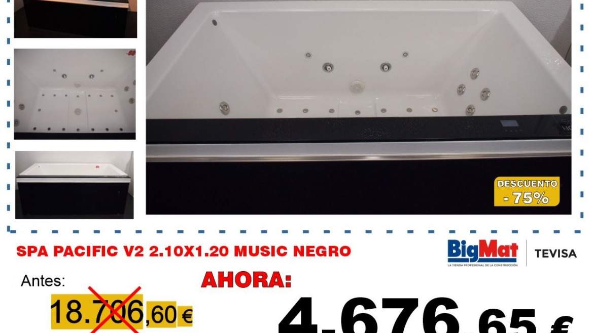SPA PACIFIC V2 2.10X1.20 MUSIC NEGRO