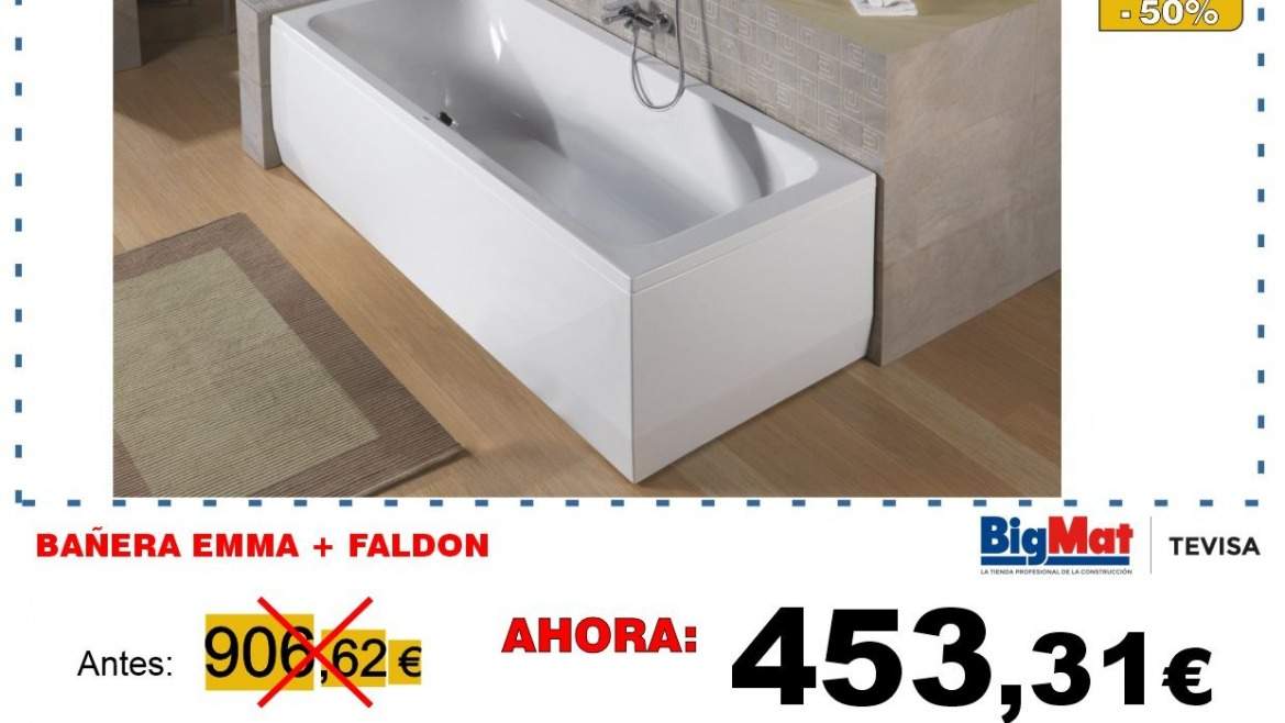EMMA BAÑERA 170X75 ACRILICA BLANCA + FALDON