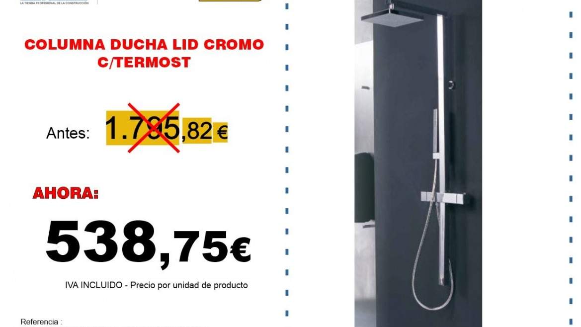 COLUMNA DUCHA LID CROMO C/TERMOST