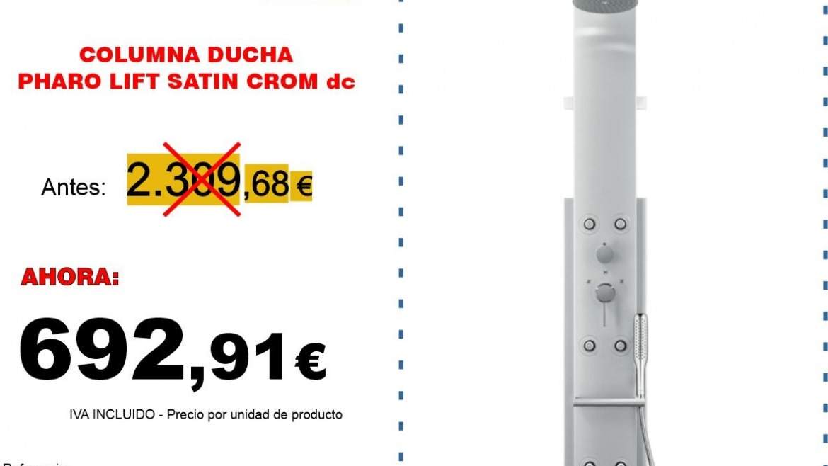 COLUMNA DUCHA PHARO LIFT SATIN CROM